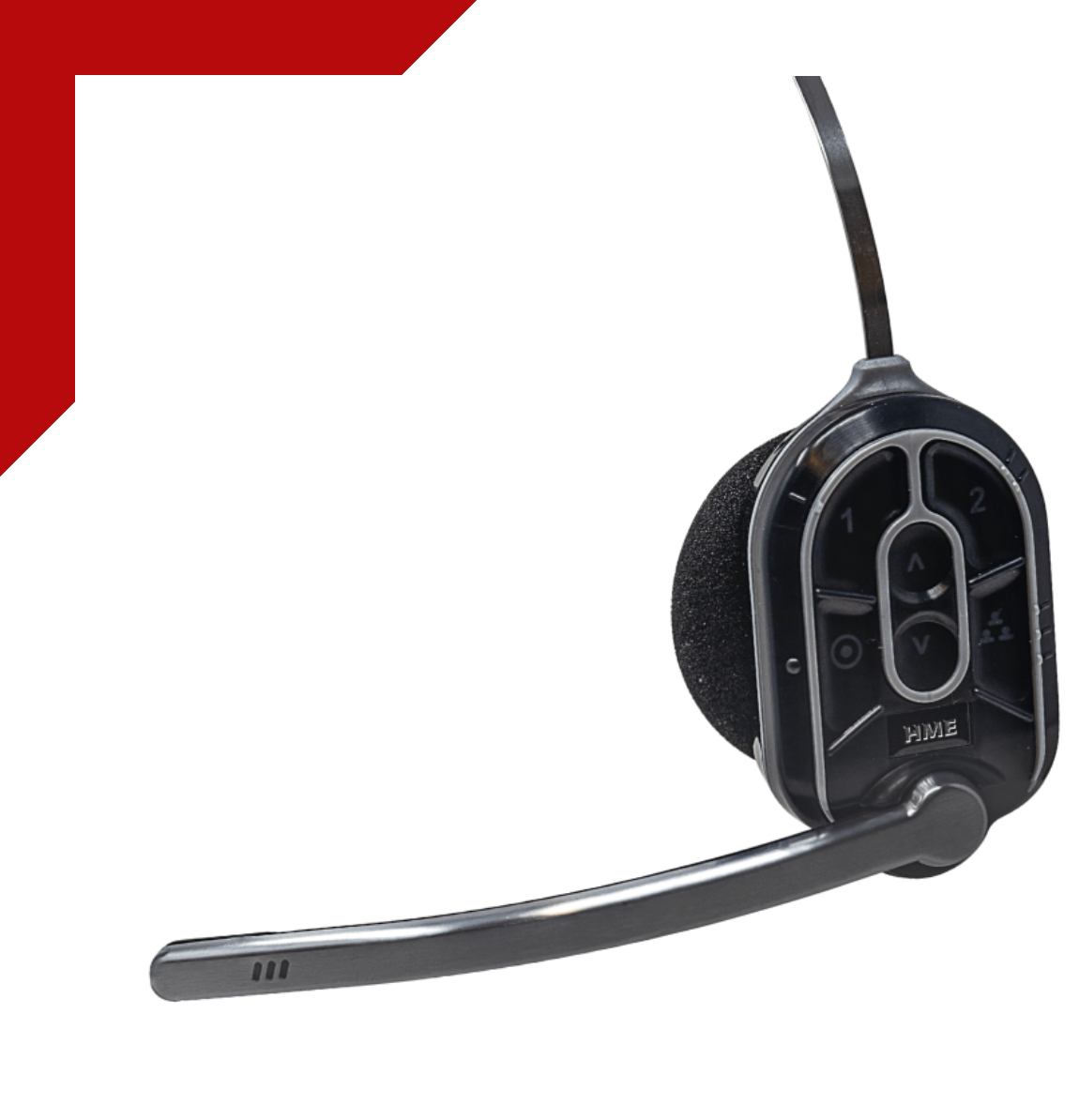 image (2) A black headset with a microphone on top of it.