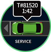 qsr-nitro-landing-nitro-icon A green car is shown with an arrow pointing to it.