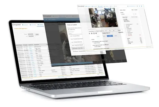 Incident-Management A laptop with multiple images of people on it.