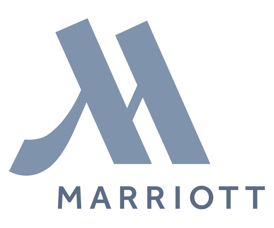 A logo of marriott hotel on black background