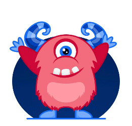 avatar-jumping A red monster with horns and two hands up.