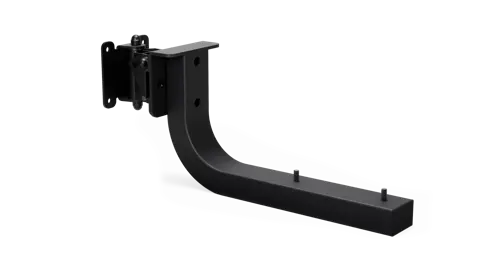 A black and white photo of a tv arm.