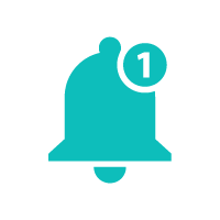 get-notified-threshold A bell with an one-number sign in it.
