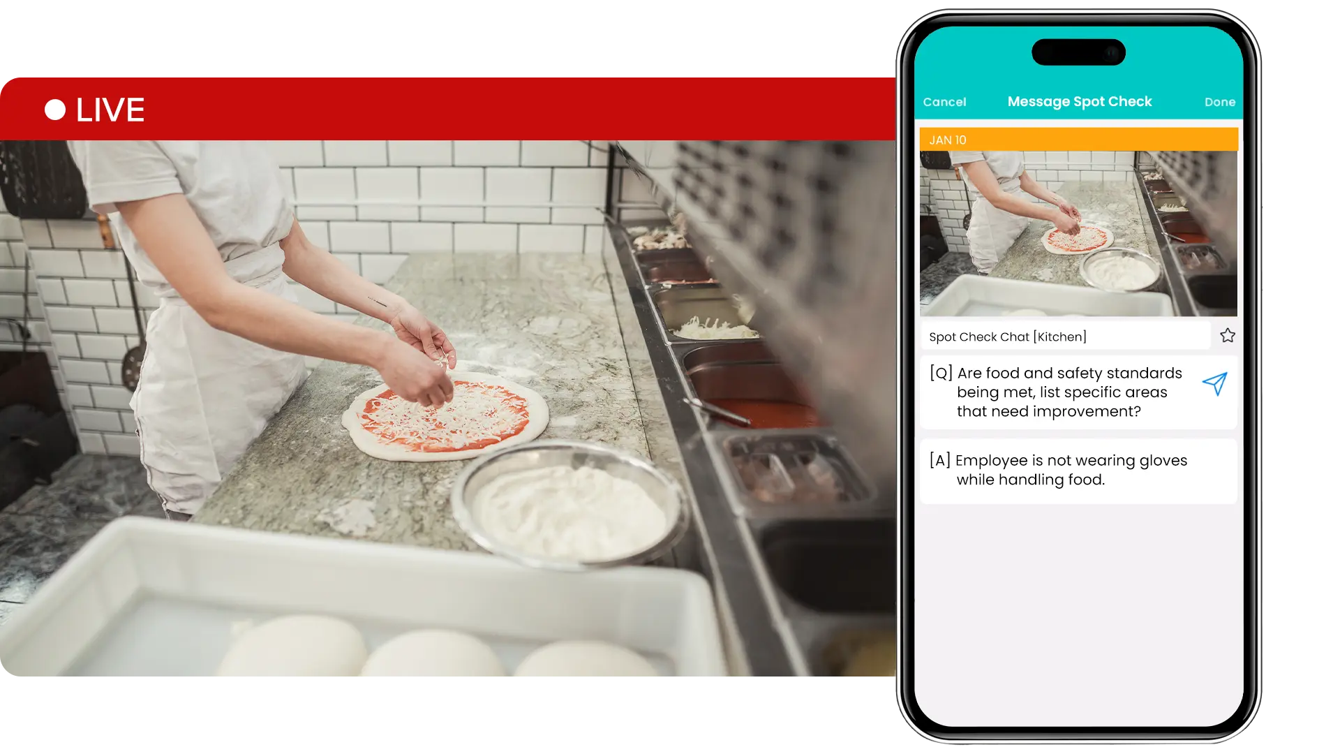 restaurant-Ensure-food-safety-standards A person making pizza in front of an oven.