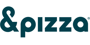 A black background with the word pizza written in blue.