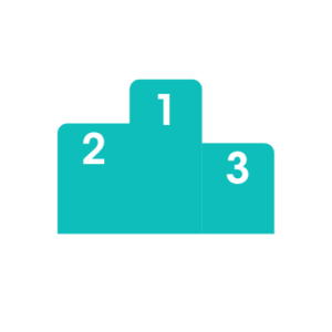 solink-sales-ranking-300x300 A white circle with three green and blue steps.
